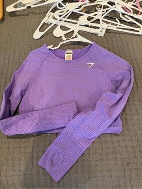 Gymshark Lavender/Purple Seamless Long Sleeve Crop Top